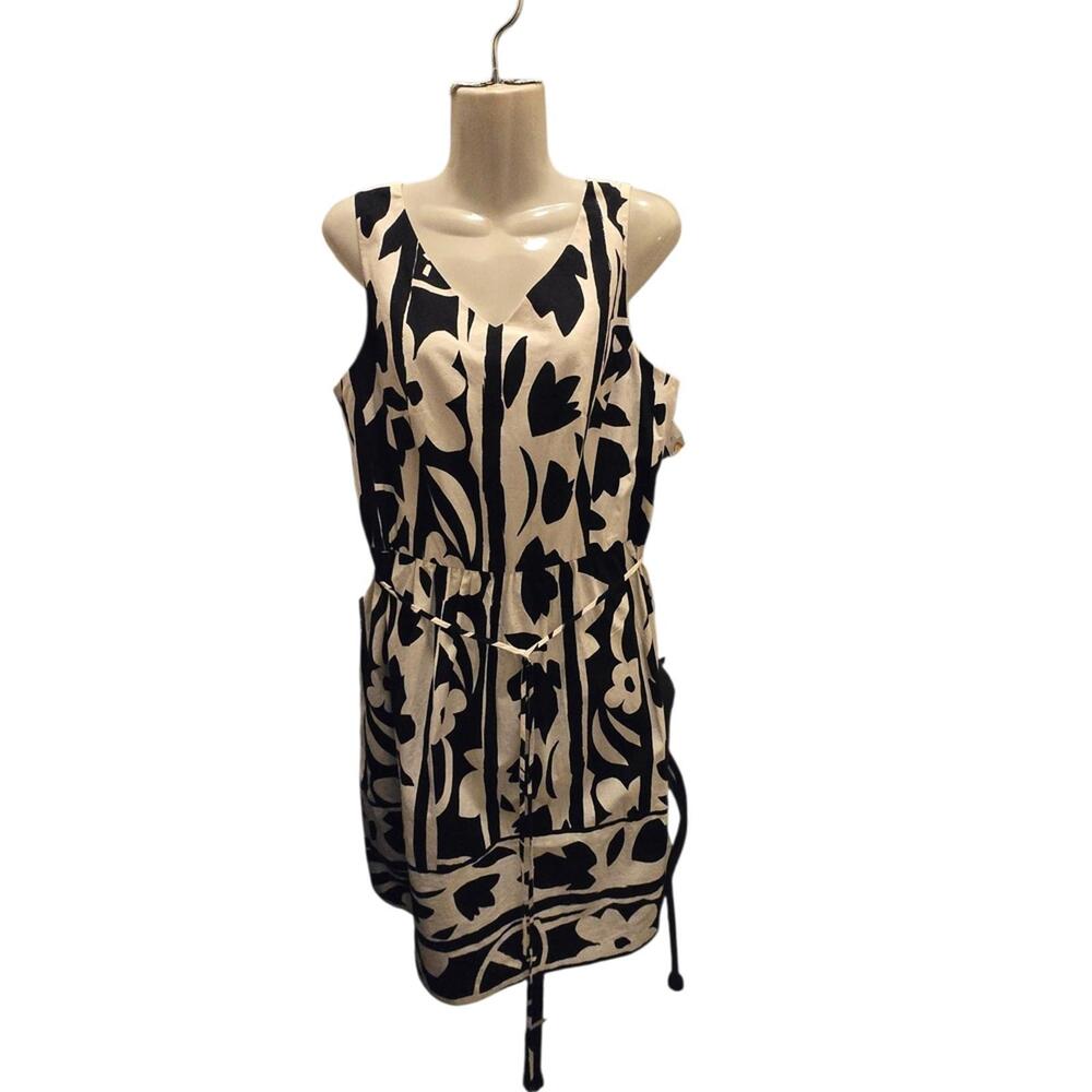 Talbot Black and White Floral Sleeveless‎ Women's Dress